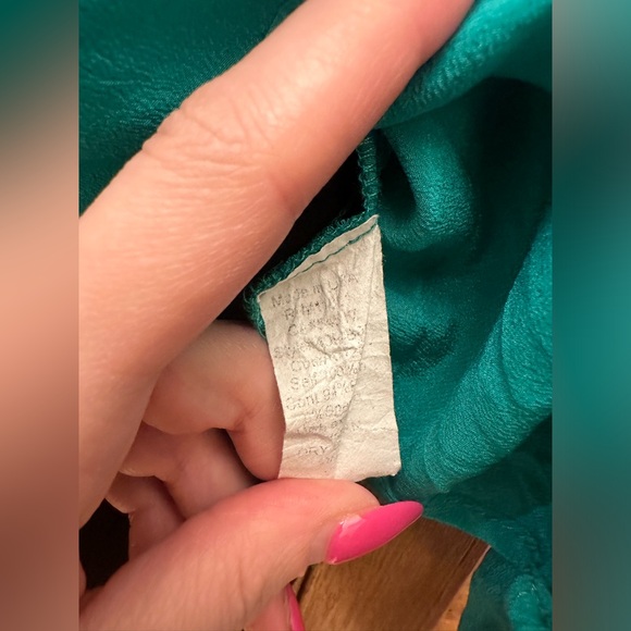 Bailey 44 Emerald Green/Black Silk Blouse Size Small - Picture 6 of 9